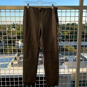 Vince brown leather ladies pants size M. New with tags